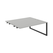 Pracovný stôl UNI O, k pozdĺ. reťazeniu, 180x75,5x160 cm, sivá/čierna
