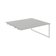Pracovný stôl UNI O, k pozdĺ. reťazeniu, 180x75,5x160 cm, sivá/biela