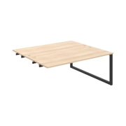 Pracovný stôl UNI O, k pozdĺ. reťazeniu, 180x75,5x160 cm, agát/čierna
