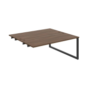 Pracovný stôl UNI O, k pozdĺ. reťazeniu, 180x75,5x160 cm, orech/čierna