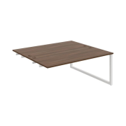 Pracovný stôl UNI O, k pozdĺ. reťazeniu, 180x75,5x160 cm, orech/biela