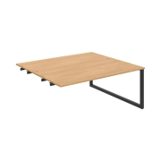 Pracovný stôl UNI O, k pozdĺ. reťazeniu, 180x75,5x160 cm, dub/čierna