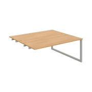 Pracovný stôl UNI O, k pozdĺ. reťazeniu, 180x75,5x160 cm, dub/sivá
