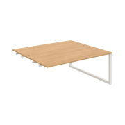 Pracovný stôl UNI O, k pozdĺ. reťazeniu, 180x75,5x160 cm, dub/biela