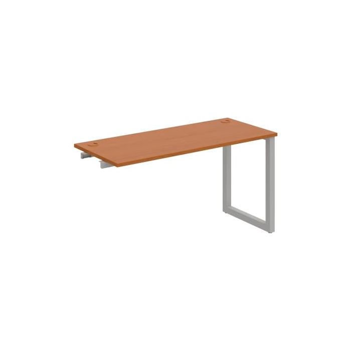 Pracovný stôl UNI O, k pozdĺ. reťazeniu, 140x75,5x60 cm, čerešňa/sivá