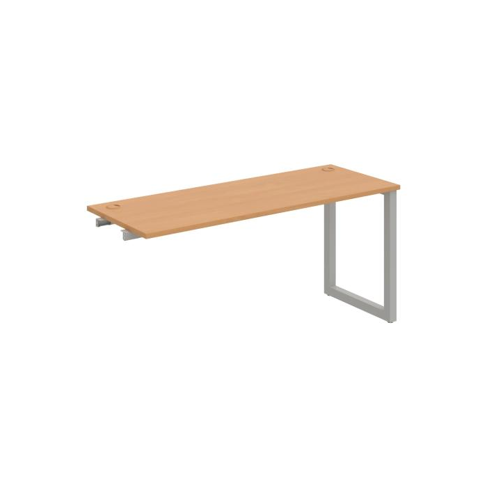 Pracovný stôl UNI O, k pozdĺ. reťazeniu, 160x75,5x60 cm, buk/sivá