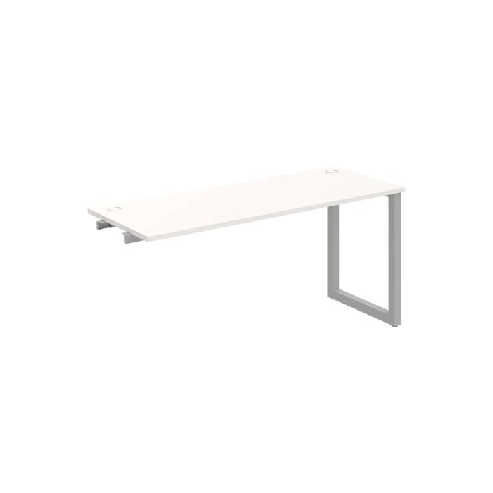 Pracovný stôl UNI O, k pozdĺ. reťazeniu, 160x75,5x60 cm, biela/sivá