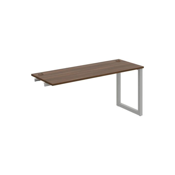 Pracovný stôl UNI O, k pozdĺ. reťazeniu, 160x75,5x60 cm, orech/sivá