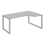 Pracovný stôl UNI O, ergo, ľavý, 180x75,5x120 cm, sivá/sivá