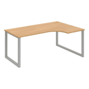 Pracovný stôl UNI O, ergo, ľavý, 180x75,5x120 cm, dub/sivá