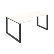 Pracovný stôl UNI O, ergo, pravý, 180x75,5x120 cm, biela/čierna