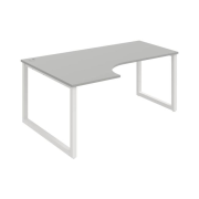 Pracovný stôl UNI O, ergo, pravý, 180x75,5x120 cm, sivá/biela