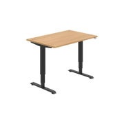 Pracovný stôl RUN, ZO, 3S, 120x64,5-130,5x80 cm, dub/čierna