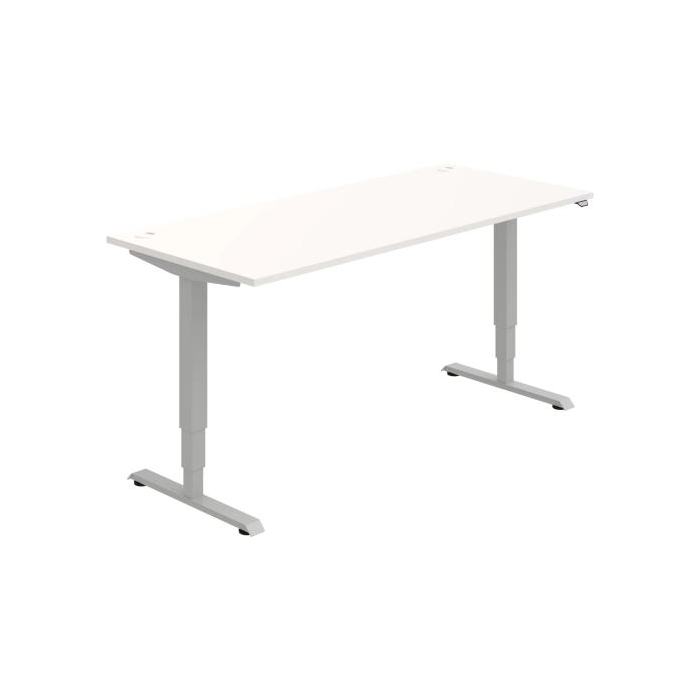 Pracovný stôl RUN, ZO, 3S, 180x64,5-130,5x80 cm, biela/sivá