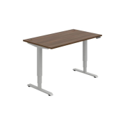 Pracovný stôl RUN, PO, 3S, 140x64,5-130,5x80 cm, orech/sivá