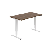 Pracovný stôl RUN, PO, 3S, 140x64,5-130,5x80 cm, orech/biela