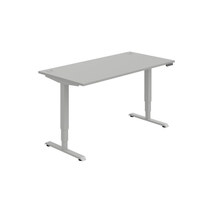 Pracovný stôl RUN, PO, 3S, 160x64,5-130,5x80 cm, sivá/sivá