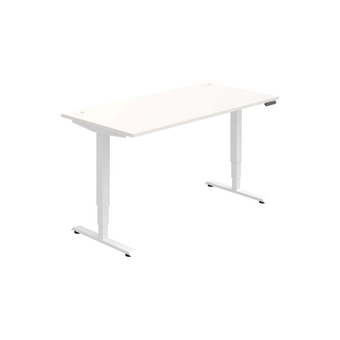 Pracovný stôl RUN, PO, 3S, 160x64,5-130,5x80 cm, biela/biela
