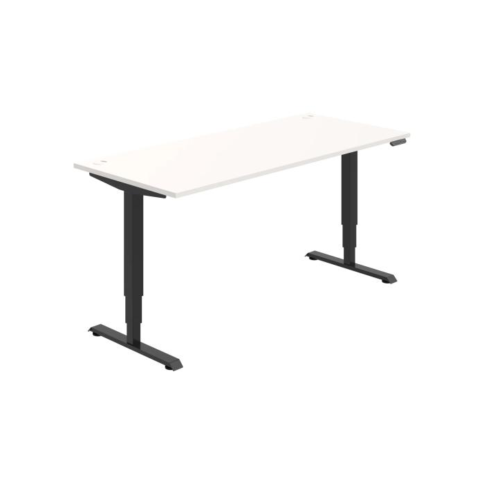 Pracovný stôl RUN, PO, 3S, 180x64,5-130,5x80 cm, biela/čierna