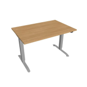 Pracovný stôl Motion, ZO, 2S, 120x70,5-120,5x80 cm, dub/sivá