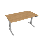 Pracovný stôl Motion, PO, 2S, 140x70,5-120,5x80 cm, dub/sivá