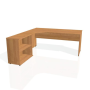 Pracovný stôl Gate, ergo, pravý, 180x75,5x200 cm, jelša/jelša
