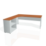 Pracovný stôl Gate, ergo, pravý, 180x75,5x200 cm, čerešňa/sivá