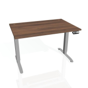 Pracovný stôl Motion, PO, 2S, 140x70,5-120,5x80 cm, orech/sivá