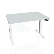 Pracovný stôl Motion, PO, 2S, 160x70,5-120,5x80 cm, sivá/biela