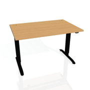 Pracovný stôl Motion, ZO, 2S, 180x70,5-120,5x80 cm, buk/čierna