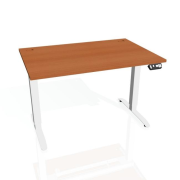 Pracovný stôl Motion, PO, 3S, 140x61 - 128x80 cm, čerešňa/biela