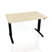 Pracovný stôl Motion, ZO, 3S, 160x61 - 128x80 cm, agát/čierna