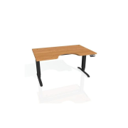 Pracovný stôl Motion Ergo, PO, 3S, 120x61-128x90 cm, jelša/čierna
