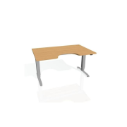Pracovný stôl Motion Ergo, ZO, 3S, 140x61-128,x90 cm, buk/sivá