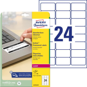 Etikety odolné na špeciálne použitie Avery `okamžite viditeľná manipulácia` 63,5x33,9mm biele
