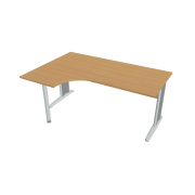 Pracovný stôl Cross, ergo, pravý, 180x75,5x120 cm, buk/kov