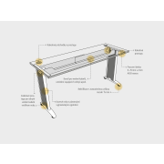 Pracovný stôl Flex, 160x75,5x80 cm, sivý/kov