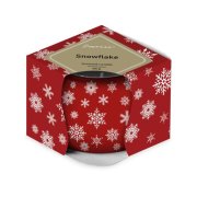 Emocio Sklo Dekor 70x62 mm Magic Snowing červeno-biela, vonná sviečka