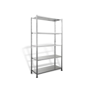 Policový regál s 5 kovovými policami, základný modul, š.106 x h.43 x v.200 cm