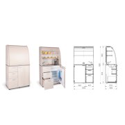 Kuchynka s drezom a bateriou pravá, 100x189,1x60 cm, biela/biela