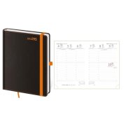 Diár týždenný A5 BORA 16,5 x 12 cm čierno oranžový