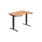 Pracovný stôl Motion Ergo, PO, 2S, 120x70,5-120,5x90 cm, buk/čierna