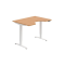 Pracovný stôl Motion Ergo, PO, 2S, 120x70,5-120,5x90 cm, buk/biela