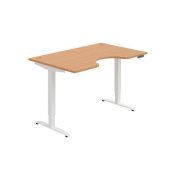 Pracovný stôl Motion Ergo, PO, 2S, 140x70,5-120,5x90 cm, buk/biela