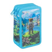 Peračník GIMBOO 3-zipsový plný, Stavebné kocky, modrý