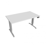 Pracovný stôl Motion, PO, 3S, 140x61 - 128x80 cm, biela/sivá
