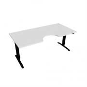 Pracovný stôl Motion Ergo, ZO, 2S, 180x70,5-120,5x90 cm, biela/čierna
