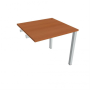 Pracovný stôl Uni k pozdĺ. reťazeniu, 80x75,5x80 cm, čerešňa/sivá