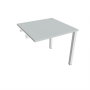 Pracovný stôl Uni k pozdĺ. reťazeniu, 80x75,5x80 cm, sivá/biela
